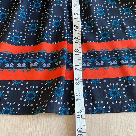 Ann Taylor LOFT Drop Waist Floral Tunic Dress‎ S Navy Teal Boho Coastal Cowgirl - Picture 9 of 9